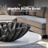 Marble Ruffle Bowl – Scalloped Decorative Bowl for Keys, Fruit, Candy & Tabletop Display