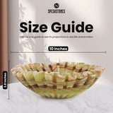 Marble Ruffle Bowl – Scalloped Decorative Bowl for Keys, Fruit, Candy & Tabletop Display