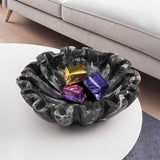 Marble Ruffle Bowl – Scalloped Decorative Bowl for Keys, Fruit, Candy & Tabletop Display