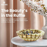 Marble Ruffle Bowl – Scalloped Decorative Bowl for Keys, Fruit, Candy & Tabletop Display