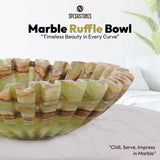 Marble Ruffle Bowl – Scalloped Decorative Bowl for Keys, Fruit, Candy & Tabletop Display