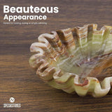 Marble Ruffle Bowl – Scalloped Decorative Bowl for Keys, Fruit, Candy & Tabletop Display