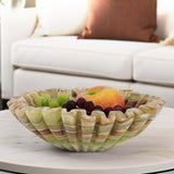 Marble Ruffle Bowl – Scalloped Decorative Bowl for Keys, Fruit, Candy & Tabletop Display