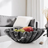 Marble Ruffle Bowl – Scalloped Decorative Bowl for Keys, Fruit, Candy & Tabletop Display