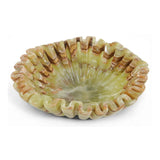 Marble Ruffle Bowl – Scalloped Decorative Bowl for Keys, Fruit, Candy & Tabletop Display
