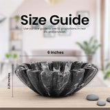 Marble Ruffle Bowl – Scalloped Decorative Bowl for Keys, Fruit, Candy & Tabletop Display
