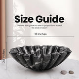 Marble Ruffle Bowl – Scalloped Decorative Bowl for Keys, Fruit, Candy & Tabletop Display