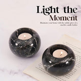Marble Tealight Candles Black Holder Handmade White Votive Candle Holders