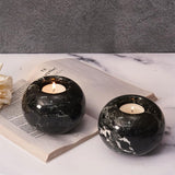 Marble Tealight Candles Black Holder Handmade White Votive Candle Holders