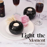 Marble Tealight Candles Black Holder Handmade White Votive Candle Holders