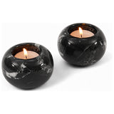 Marble Tealight Candles Black Holder Handmade White Votive Candle Holders