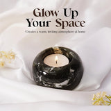 Marble Tealight Candles Black Holder Handmade White Votive Candle Holders
