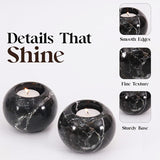Marble Tealight Candles Black Holder Handmade White Votive Candle Holders
