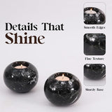 Marble Tealight Candles Black Holder Handmade White Votive Candle Holders