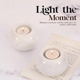 Marble Tealight Candles White Holder Handmade White Votive Candle Holders