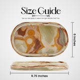 Marble Oval Tray For Perfume, Jewelry & Makeup Holders - Bathroom Tray Countertops