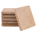 Travertine Square Coasters for Coffee Mug & Home Décor -Coasters Set of 6 for Bar Décor