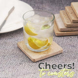 Travertine Square Coasters for Coffee Mug & Home Décor -Coasters Set of 6 for Bar Décor