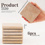 Travertine Square Coasters for Coffee Mug & Home Décor -Coasters Set of 6 for Bar Décor