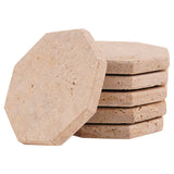 Travertine Star Coasters for Drinks & Coffee Table Décor - Coasters Set of 6 for Home & Kitchen
