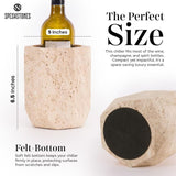 Travertine Marble Wine Bottle Holder & Cooler – Tabletop Stand for Wine Bottles