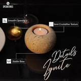 Marble Tealight Candle Holder Set of 2 — Decorative Centerpiece Candle Holder in 3 Sizes & 6 Stone Colors