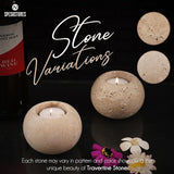 Marble Tealight Candle Holder Set of 2 — Decorative Centerpiece Candle Holder in 3 Sizes & 6 Stone Colors