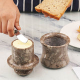 Marble Butter Dish Keeper for Spreadable Butter - Butter Container Kitchenware