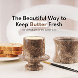 Marble Butter Dish Keeper for Spreadable Butter - Butter Container Kitchenware
