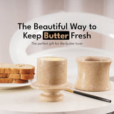 Marble Butter Dish Keeper for Spreadable Butter - Butter Container Kitchenware