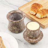 Marble Butter Dish Keeper for Spreadable Butter - Butter Container Kitchenware
