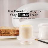Marble Butter Dish Keeper for Spreadable Butter - Butter Container Kitchenware