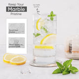 Travertine Marble Coasters Set of 6 – Round, Heavyweight Stone Drink Coasters for Coffee, Wine & Beer