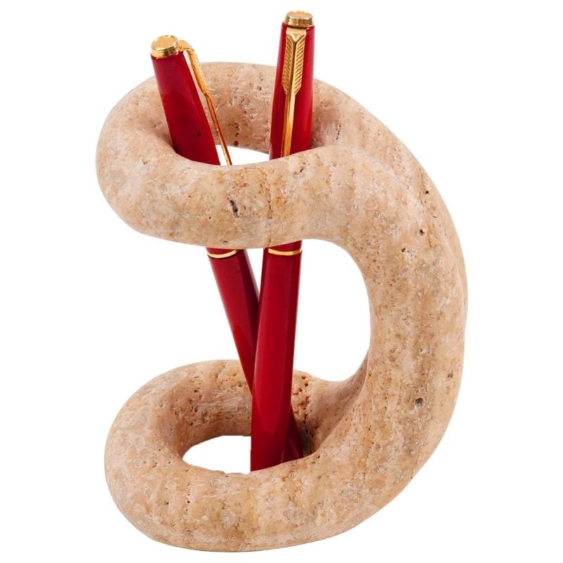 Travertine Pen Holder For School, Office & Desk Accessories