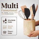 Travertine Utensil Holder For Home & Kitchen Accessories - Cutlery Holders Countertop Organizer
