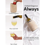 Travertine Marble Wine Bottle Holder & Cooler – Tabletop Stand for Wine Chiller