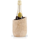 Travertine Marble Wine Bottle Holder & Cooler – Tabletop Stand for Wine Chiller