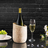 Travertine Marble Wine Bottle Holder & Cooler – Tabletop Stand for Wine Chiller