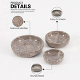 Marble Bowls Set of 3 Small Decorative Mixing Plates and Bowl for Dark Soy Sauce Serving, Storage & Kitchen Essentials - Stone Dishes Sets for Dining Table Decor
