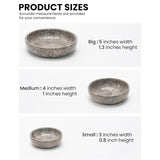 Marble Bowls Set of 3 Small Decorative Mixing Plates and Bowl for Dark Soy Sauce Serving, Storage & Kitchen Essentials - Stone Dishes Sets for Dining Table Decor