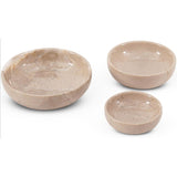 Marble Bowls Set of 3 Small Decorative Mixing Plates and Bowl for Dark Soy Sauce Serving, Storage & Kitchen Essentials - Stone Dishes Sets for Dining Table Decor