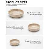 Marble Bowls Set of 3 Small Decorative Mixing Plates and Bowl for Dark Soy Sauce Serving, Storage & Kitchen Essentials - Stone Dishes Sets for Dining Table Decor