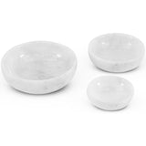 Marble Bowls Set of 3 Small Decorative Mixing Plates and Bowl for Dark Soy Sauce Serving, Storage & Kitchen Essentials - Stone Dishes Sets for Dining Table Decor