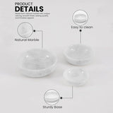 Marble Bowls Set of 3 Small Decorative Mixing Plates and Bowl for Dark Soy Sauce Serving, Storage & Kitchen Essentials - Stone Dishes Sets for Dining Table Decor