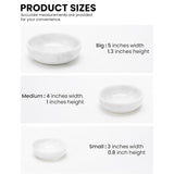 Marble Bowls Set of 3 Small Decorative Mixing Plates and Bowl for Dark Soy Sauce Serving, Storage & Kitchen Essentials - Stone Dishes Sets for Dining Table Decor