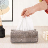 Marble Tissue Box Cover  Rectangle Stone Holder for Facial Tissues and Paper Napkin - Decorative Countertop Organizer for Bathroom, Office, Aesthetic Room & Home Decor