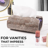 Marble Tissue Box Cover  Rectangle Stone Holder for Facial Tissues and Paper Napkin - Decorative Countertop Organizer for Bathroom, Office, Aesthetic Room & Home Decor