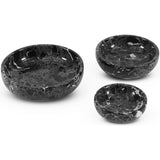 Marble Bowls Set of 3 Small Decorative Mixing Plates and Bowl for Dark Soy Sauce Serving, Storage & Kitchen Essentials - Stone Dishes Sets for Dining Table Decor