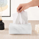 Marble Tissue Box Cover  Rectangle Stone Holder for Facial Tissues and Paper Napkin - Decorative Countertop Organizer for Bathroom, Office, Aesthetic Room & Home Decor
