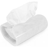 Marble Tissue Box Cover  Rectangle Stone Holder for Facial Tissues and Paper Napkin - Decorative Countertop Organizer for Bathroom, Office, Aesthetic Room & Home Decor